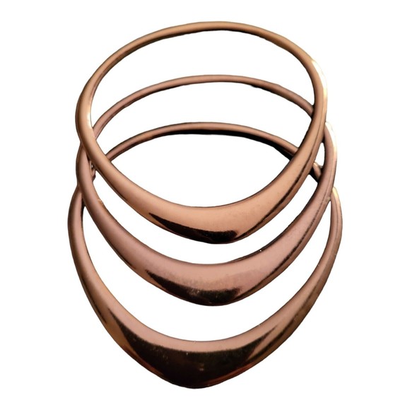 3 Unique Bronze Stackable Bangles Bracelets - Picture 1 of 4
